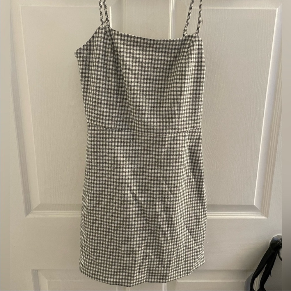 Checkered Spaghetti Strap Dress
